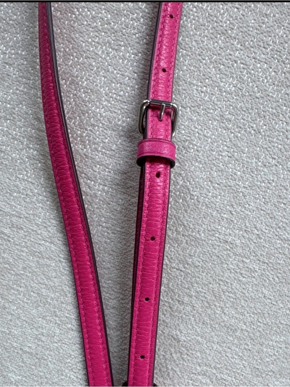 WORN ONCE - Coach “Teri” Hot Pink Leather Mini with Silver Chain & Crossbody - Picture 2 of 7